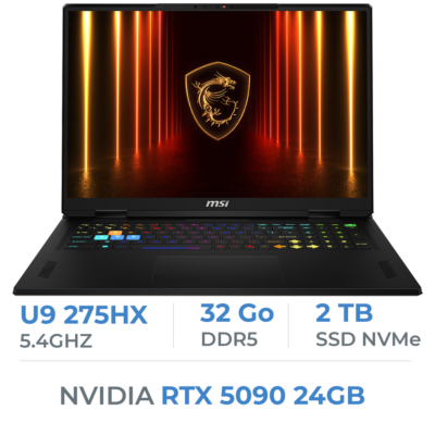MSI-Vector 18 HX AI A2XWJG-684FR | 18" QHD+ (240Hz) | Intel Core Ultra 9 275HX | 16GB*2 DDR5 | 2TB NVMe SSD | RTX 5090 | W11H — 4711377350693