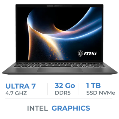 MSI-Prestige 13 AI+ A3MG-003MA | Platinum Gray | 13.3" 2.8K OLED | Intel® Arc Graphics | Intel Core Ultra 7 355 | 32GB DDR5 | 1TB NVMe SSD | W11H — 4711377414463